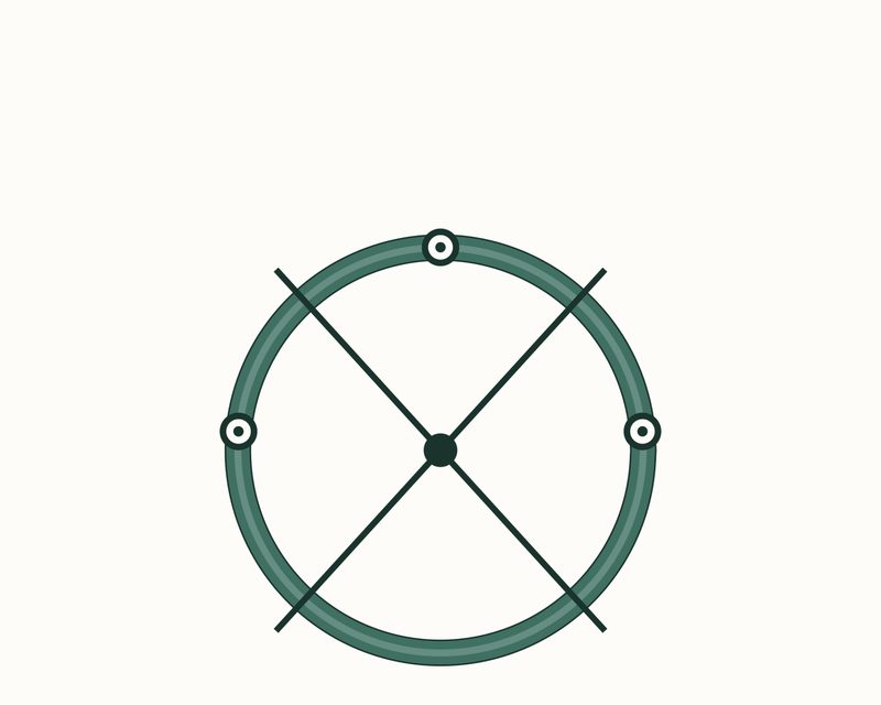 The lines cross at the center